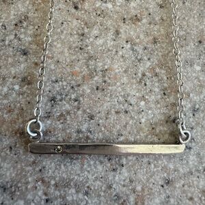Lisa Leonard Diamond Sterling Silver Bar Necklace